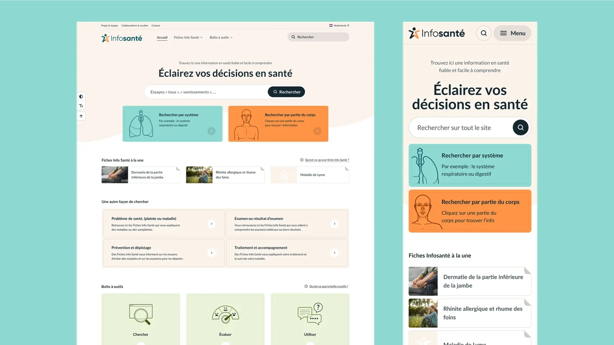 Sample of the Infosante's website