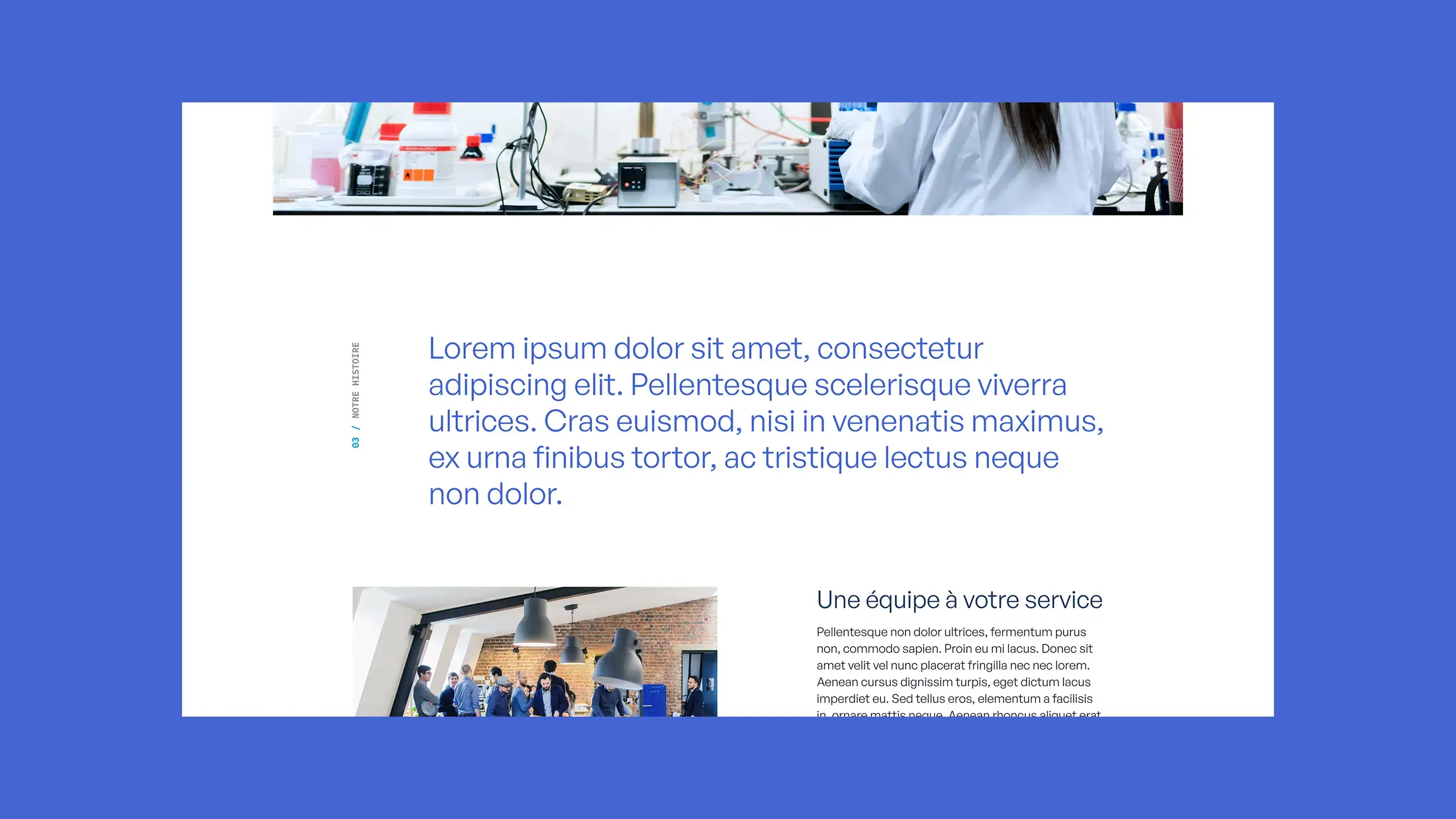 Extrait du design montrant une section de titre