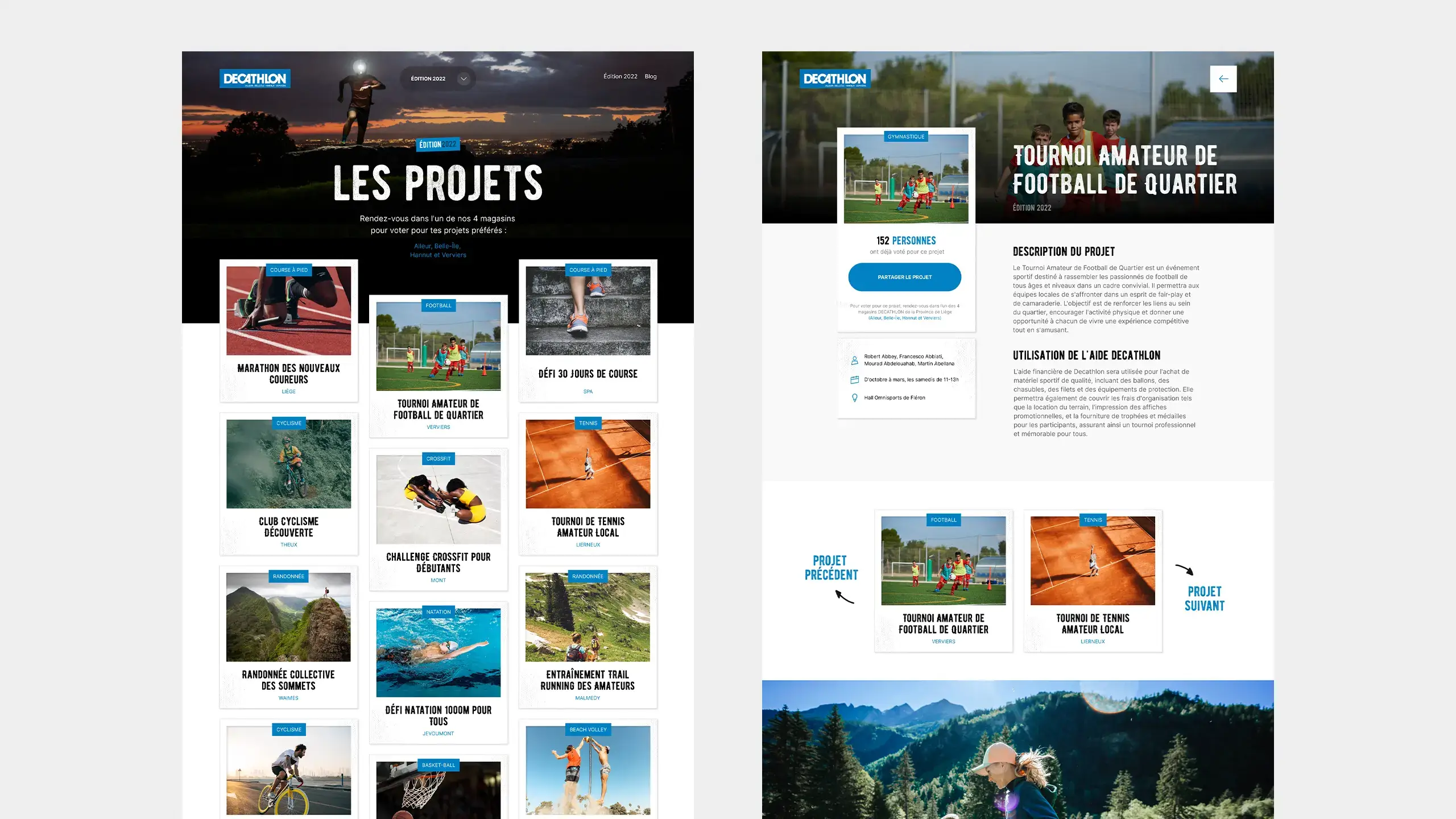 Design sample, showing the website's hompage