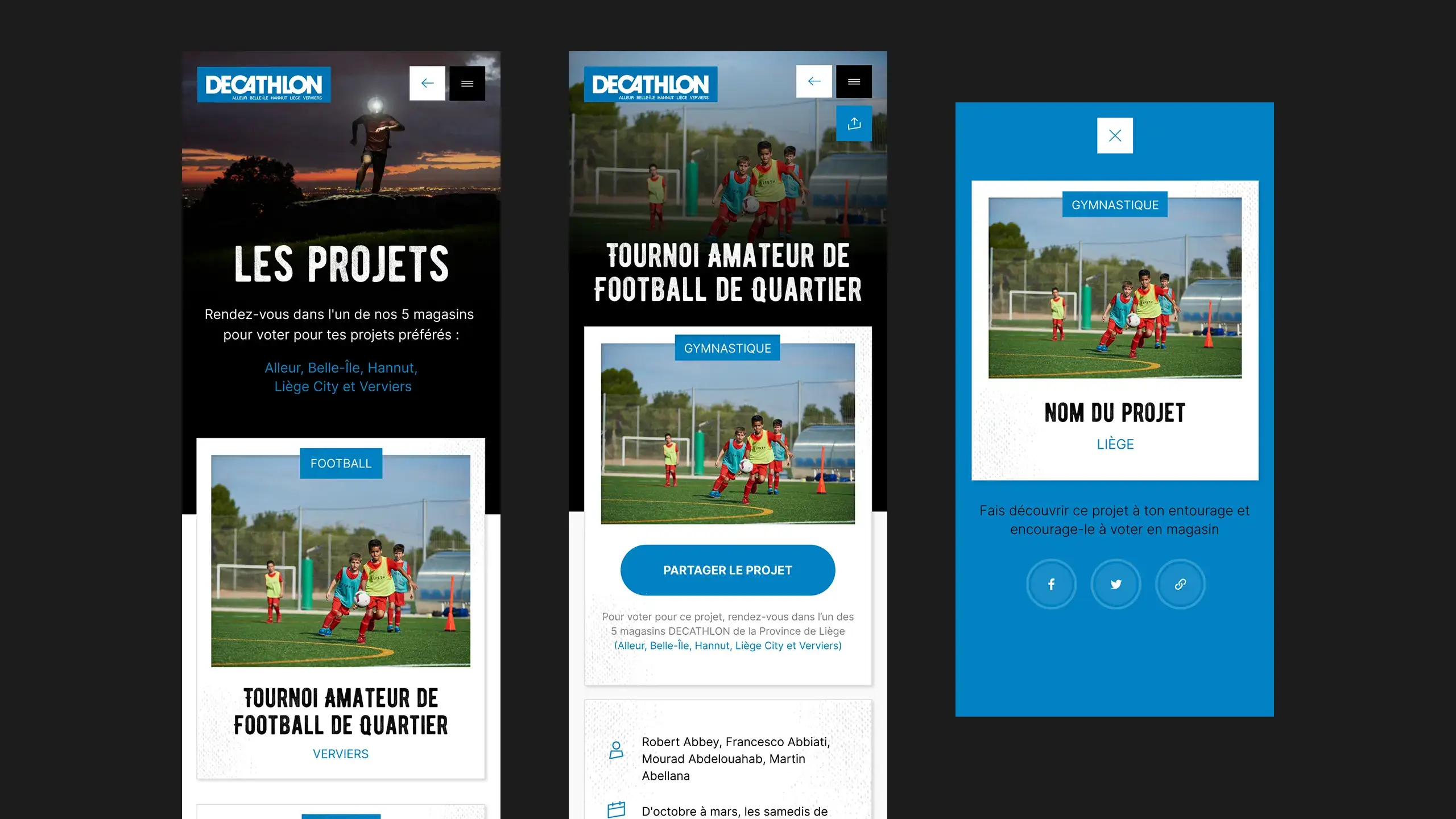 Screenshots of the website highlighting the responsive aspect of the website