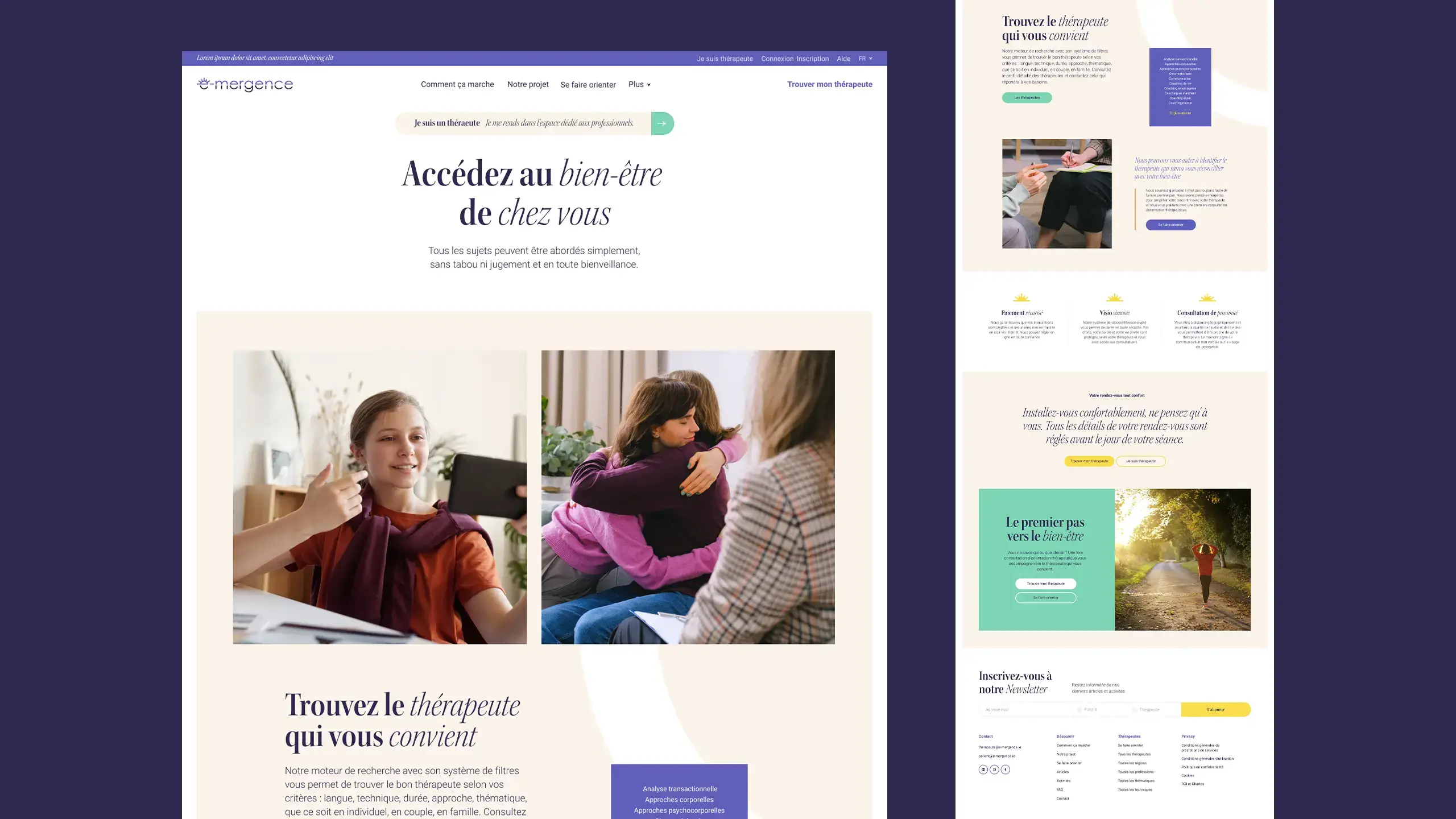 Design sample, showing the hompage