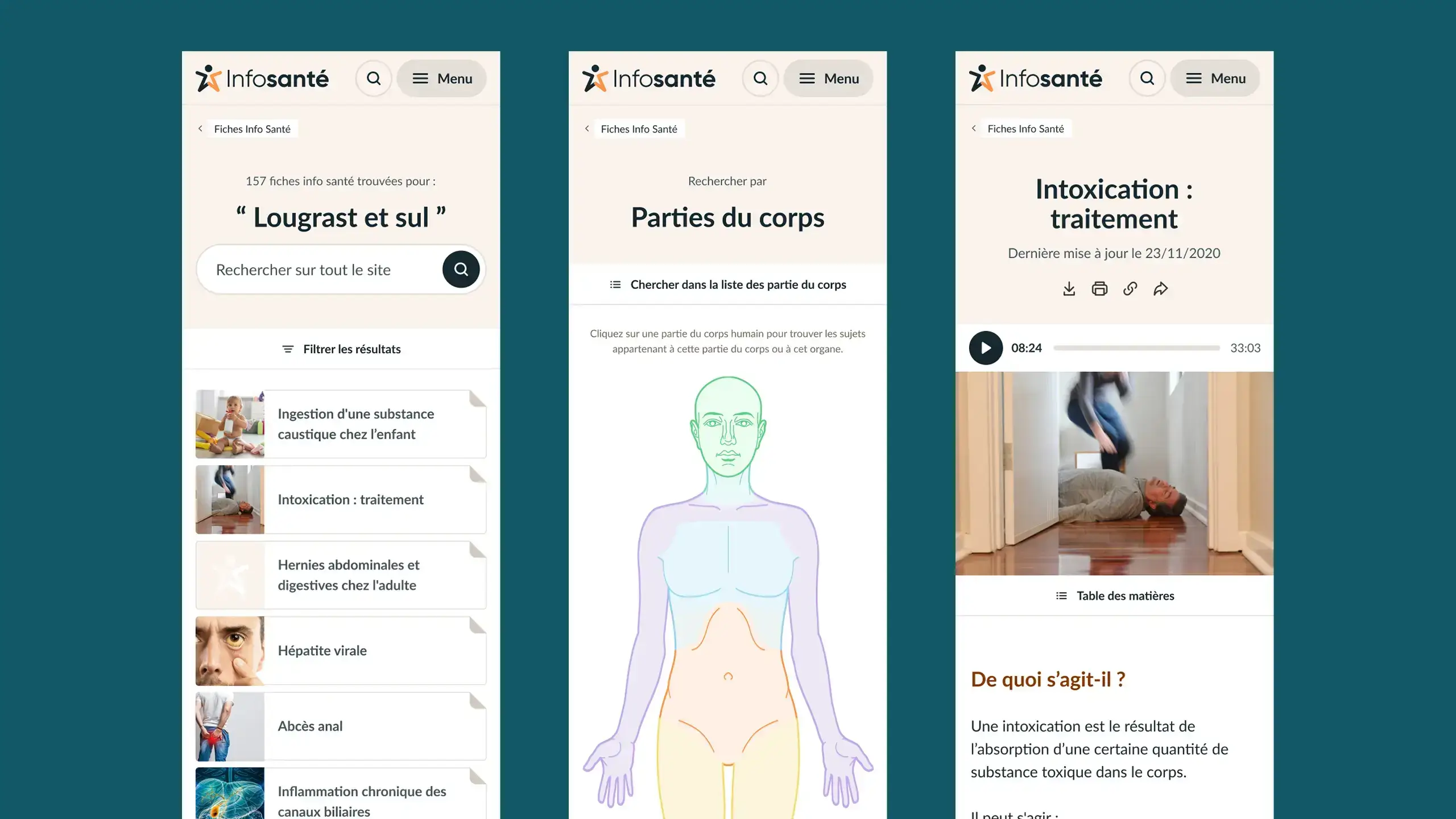 Captures d’écran du site mettant en avant l’aspect responsive du site